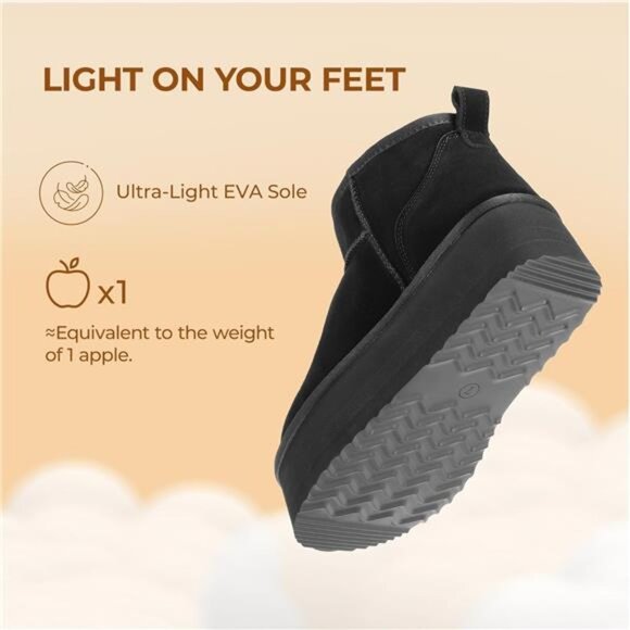 Mini Boots for Women Suede Genuine Leather, Classic Winter Ankle Snow Boots - Picture 6 of 7